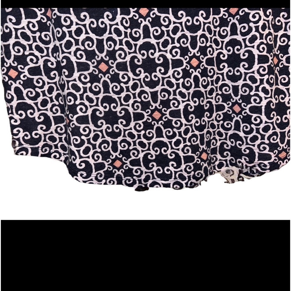 Ann Taylor Loft Linen Tee Sz Large; Navy/White/Lt. Coral - Picture 4 of 5
